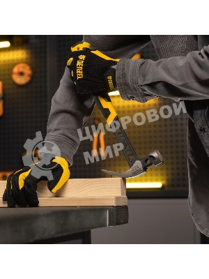 Молоток-гвоздодер Denzel 450 г, цельнокованый, боек с магнитом, двухкомп. обрезин. рук-ка