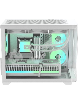 Компьютерный корпус AeroCool/Formula Crystal U2M Floe белый без БП mATX 1xUSB 3.0 audio bott PSU