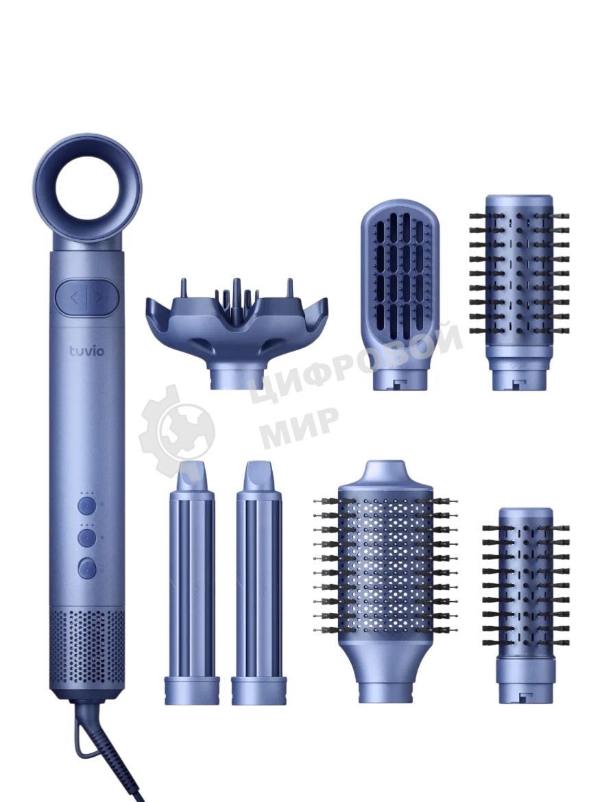 Фен-щётка Tuvio HBI1417 синий, 1500 Вт, ионизация, 40/50/70 мм