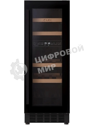 Винный шкаф LEX LWD3017BL черный, 52 л, 2 отсека, 17 бут.