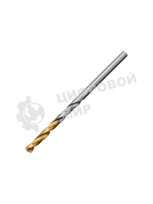 Сверло спиральное по металлу Denzel 3,2 x 65мм, Р6М5, Golden Tip, 2 шт.