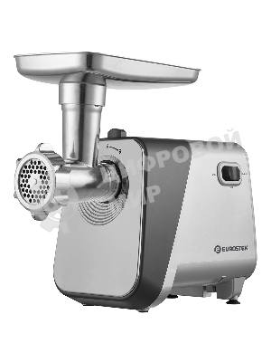 Мясорубка электрическая Eurostek EMG-AS04M серебристый, 2500 Вт, 2.5 кг/мин, реверс, защита от перегрузки, насадки - 5