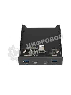 Планка на переднюю панель Gembird FP3.5-USB3-2A2C, USB, 2xUSB-A 3.0 + 2xType-C, 3.5