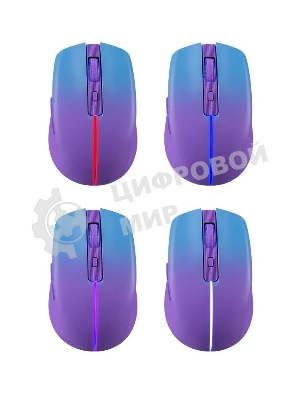 Мышь беспроводная Defender Mystery MM-301 фиолетовый, 1600 dpi, радиоканал, Bluetooth, USB, кнопки - 6