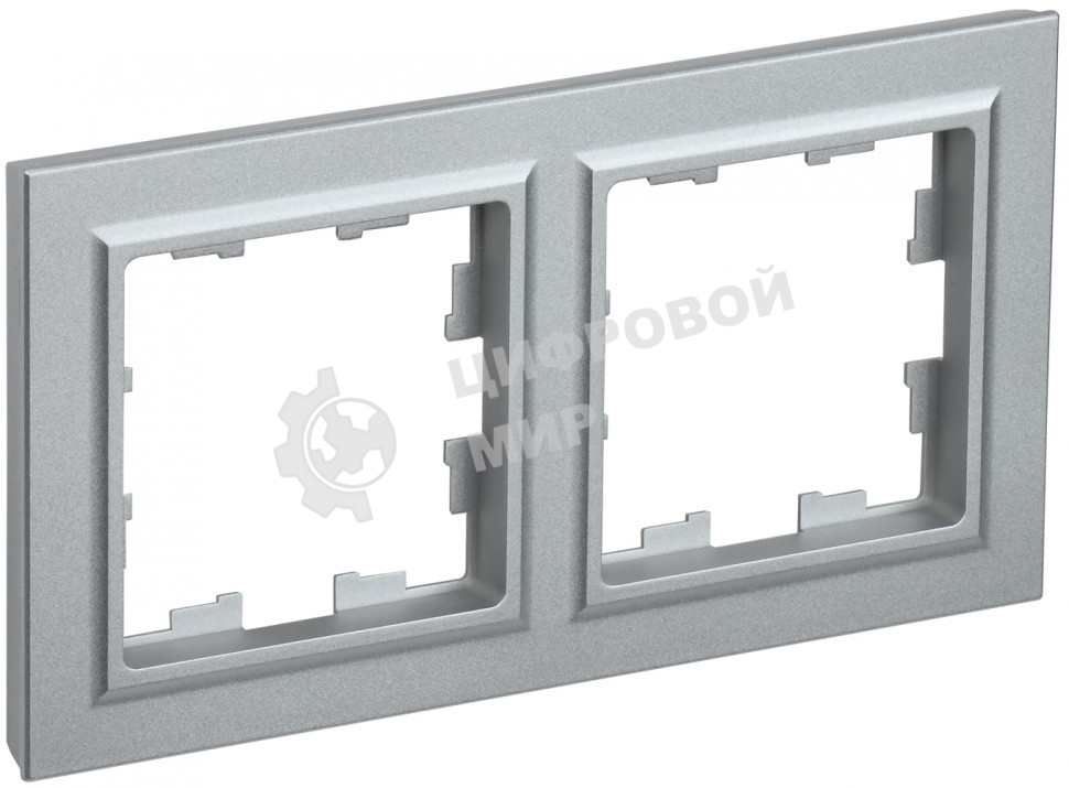 Рамка 2-местная IEK BRITE РУ-2-БрА (BR-M22-K47) алюминий