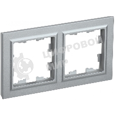 Рамка 2-местная IEK BRITE РУ-2-БрА (BR-M22-K47) алюминий