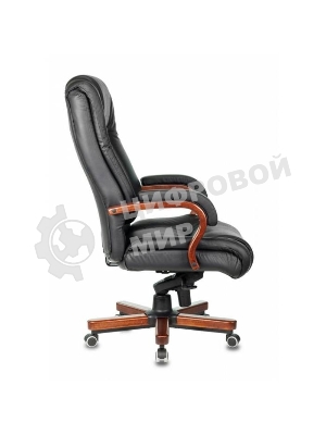 Кресло Бюрократ T-9925WALNUT/BLACK черный, кожа
