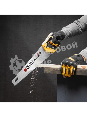 Ножовка по дереву Denzel 400 мм, 11 TPI, зуб 3D, двухкомпонентная рукоятка