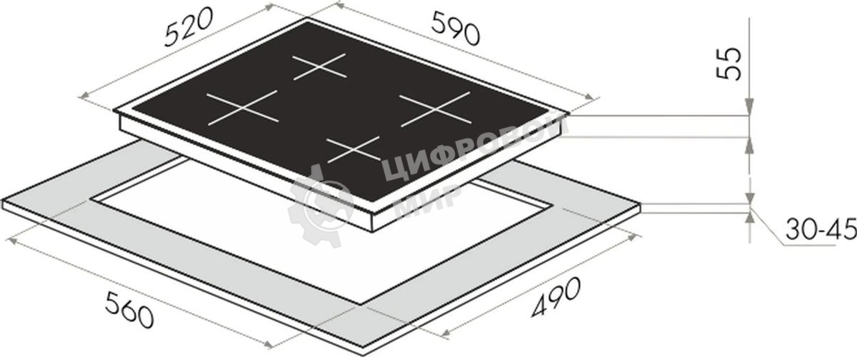 Индукционная варочная панель Maunfeld EVI.594-BK черный