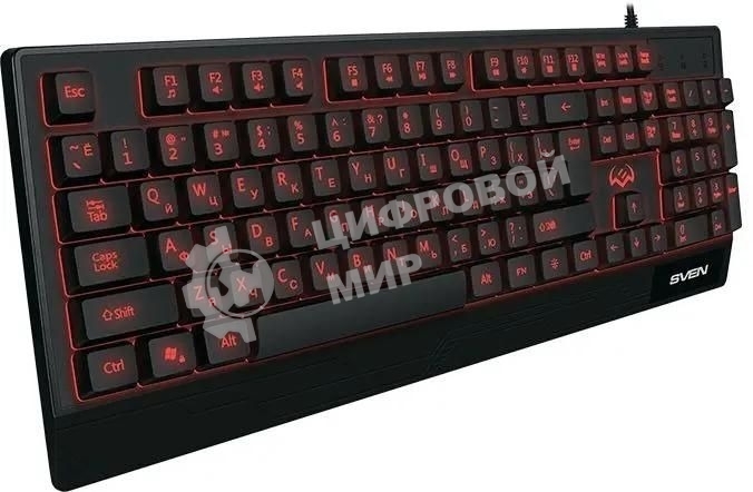 Клавиатура проводная игровая SVEN KB-G8300, USB, c подставкой для запястий, черный