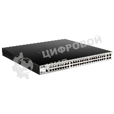 Коммутатор D-Link DGS-1210-52MPP/ME/B3A, 48×1 Гбит/с + 4×1 Гбит/с SFP, управляемый