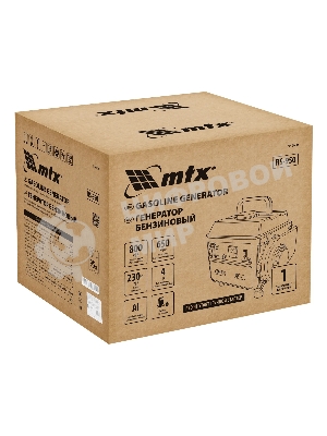 Генератор бензиновый RS-950, 0,8 кВт, 230 В, 2-х такт., 4 л, ручной стартер MTX