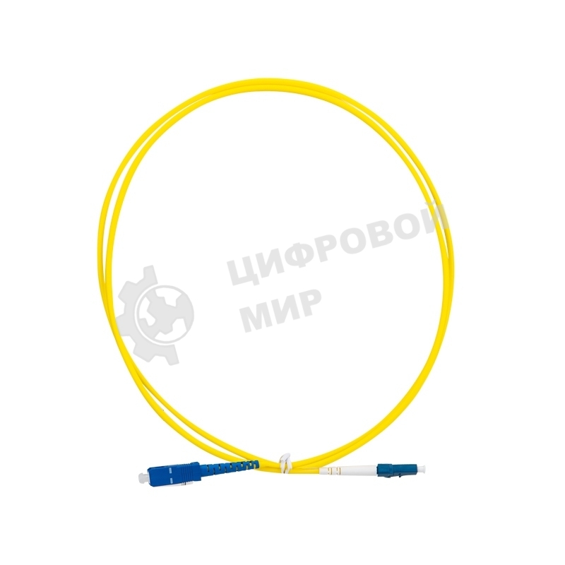 Патч-корд оптический одномодовый (SM) 9/125 OS2 разъемы LC/UPC-SC/UPC 3мм симплекс LSZH 10м желтый REXANT