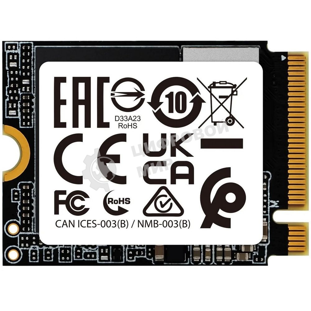 Накопитель SSD ADATA XPG GAMMIX S55, 2000 Gb, PCIe 4.0 x4, M.2 2230, NVMe, R/W 5000/3200, без радиатора