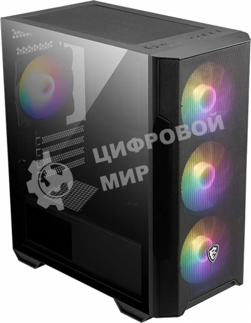 Компьютерный корпус MSI MAG FORGE M100R, Global, 1xUSB 3.0, 2xUSB 2.0, 4x120мм ARGb Fan, ESD ARGbControl Board, Tempered Gl