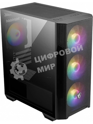Компьютерный корпус MSI MAG FORGE M100R 1xUSB 3.0, 2xUSB 2.0, 4x120мм ARGB Fan, ARGB Control Board, Tempered Glass Window, Brown Box (932220)