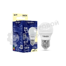 Лампа светодиодная TOKOV ELECTRIC 5Вт G45 3000К Е27 176-264В