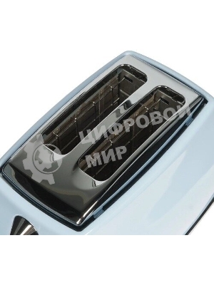 Тостер DeLonghi CTOV 2103.AZ, 900 Вт, на 2 тоста, разморозка, обжаривание, решетка для подогрева, поддон, голубой