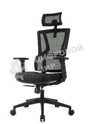 Кресло Бюрократ MC-711N-H черный, сетка, подголовник