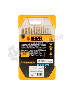 Набор сверл по металлу Denzel 1,5-6,5 мм, HSS-Tin, Golden Tip, 13 шт