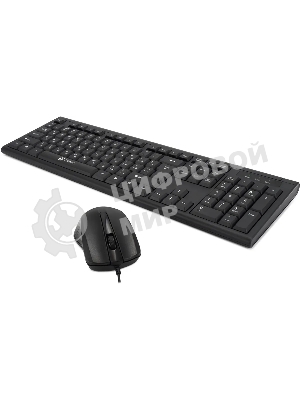 Комплект клавиатура+мышь Oklick 600M проводной, USB, 1200 DPI, чёрный