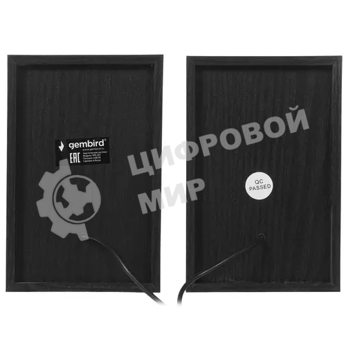 Акустическая система Gembird SPK-201, черный МДФ,2х2,5 Вт, регулятор громкости, USB