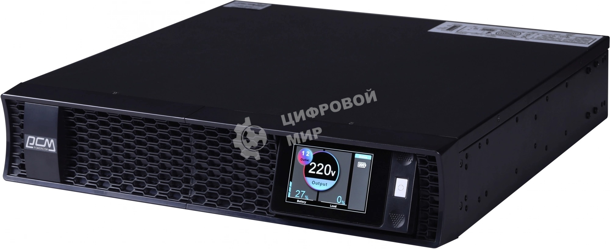 Источник бесперебойного питания Powercom Next, On-Line, 3000VA/3000W, Rack/Tower, 8*IEC320-C13 + 2*C19, LCD, Serial+USB, SmartSlot, подкл. доп. Батарей (2027233)