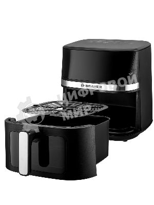 Аэрогриль Brayer 2038BR черный, 1600 Вт, 7 л, сенсор, 12 программ