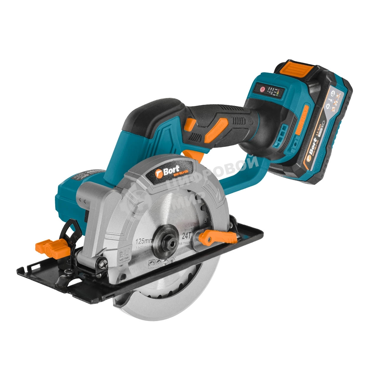 Пила циркулярная аккумуляторная Bort BHK-18Li-125 (2*3,0 А·ч + ЗУ)
