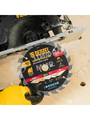 Пильный диск по дереву Denzel ф165 х 20 мм, 20 зубьев