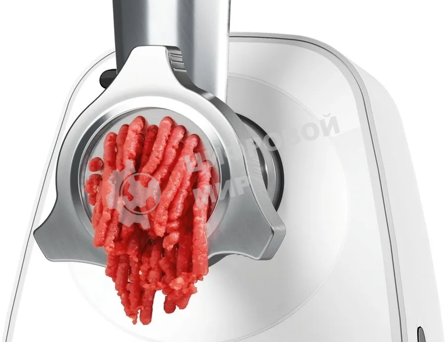 Мясорубка электрическая Bosch MFW2515W белый, 1500 Вт, 1.7 кг/мин, защита от перегрузки, насадки - 4