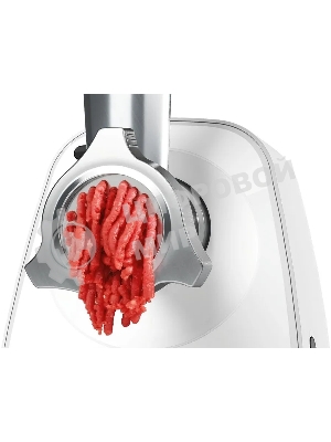 Мясорубка электрическая Bosch MFW2515W белый, 1500 Вт, 1.7 кг/мин, защита от перегрузки, насадки - 4