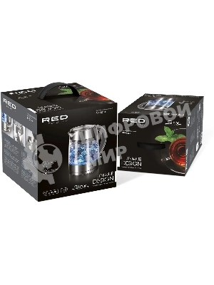 Чайник электрический Red Solution RK-G138 1.7л. 2200Вт серый (корпус: стекло)