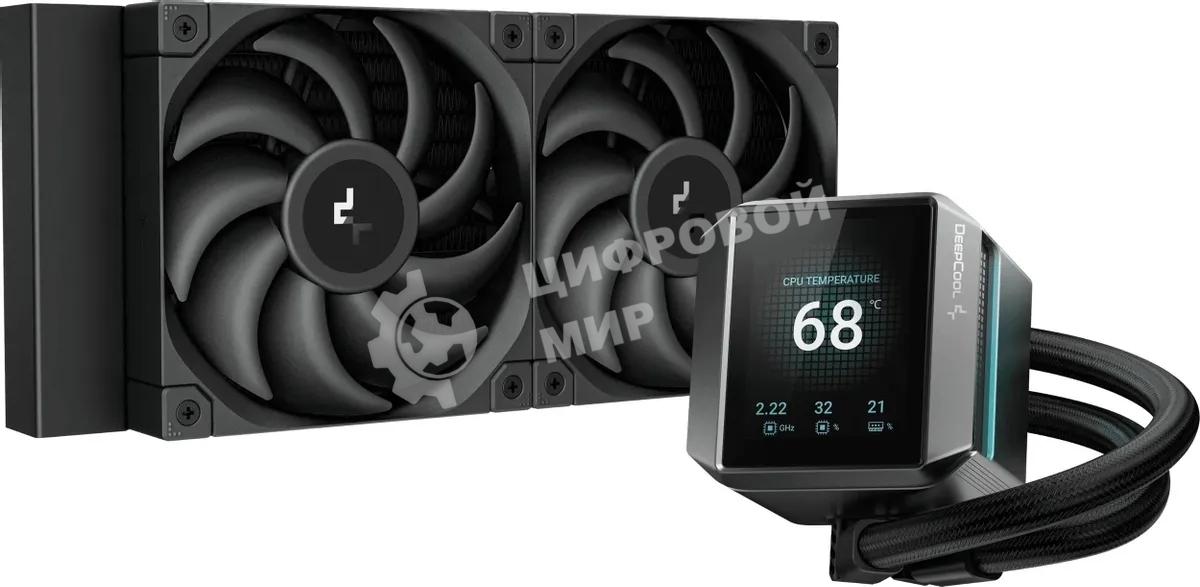 Система жидкостного охлаждения DEEPCOOL MYSTIQUE 240 ARGb черный, 120 мм, алюминий, 2150 об/мин, 36.49 дБ, 4 pin, 280 Вт