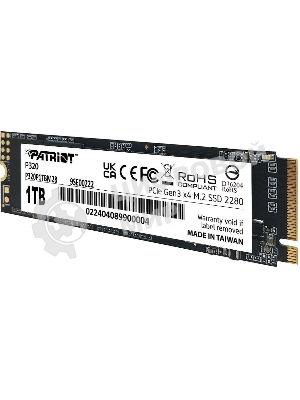 Накопитель SSD Patriot P320, 1Tb, PCIe 3.0 x4, M.2 2280, NVMe, R/W 3000/2200