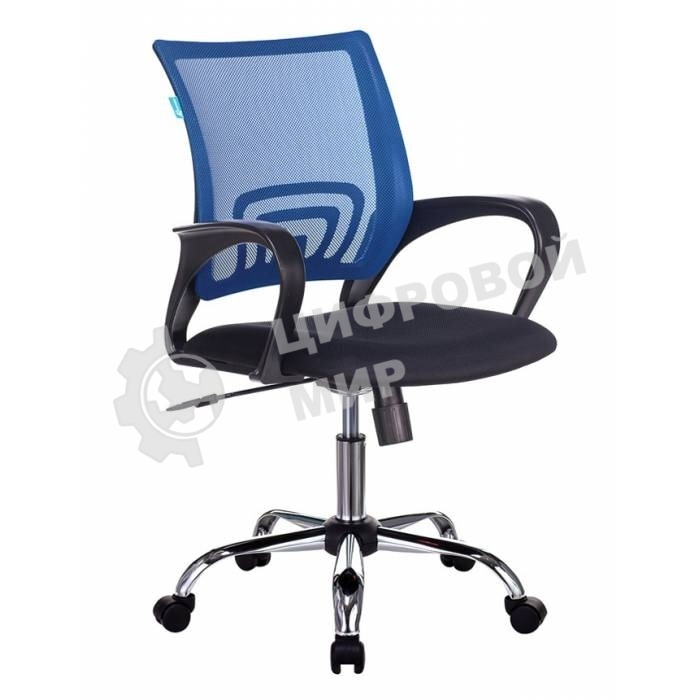Кресло компьютерное Бюрократ CH-695N/SL/BL/TW-11 спинка сетка синий TW-05, сиденье черный TW-11, крестовина хром