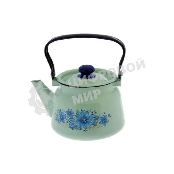 Чайник для плиты эмалированный СИБИРСКИЕ ТОВАРЫ 2,3 л с рис С2714.3С салатовый
