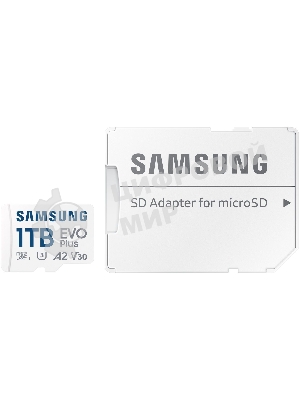 Флеш карта Samsung EVO Plus MicroSDXC MB-MC1T0SA/KR 1Tb A2 U3 V30 +SD Adapter