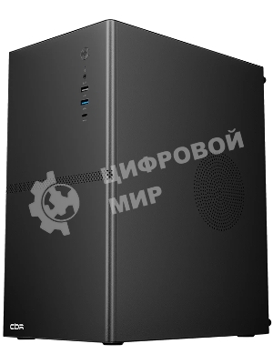 Компьютерный корпус CBR mATX Minitower V863, без БП, 1хUSB 3.0 Type C, 1хUSB 3.0, 1хUSB 2.0, HD Audio+Mic, черный PCC-MATX-V863-WPSU