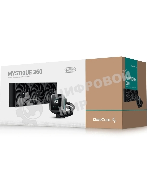 Система жидкостного охлаждения DEEPCOOL MYSTIQUE 360 ARGB черный, 120 мм, алюминий/медь, 2150 об/мин, 36.49 дБ, 4 pin, 300 Вт