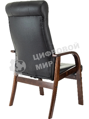 Кресло офисное Бюрократ T-9928WALNUT-CF черный, кожа, на ножках, дерево