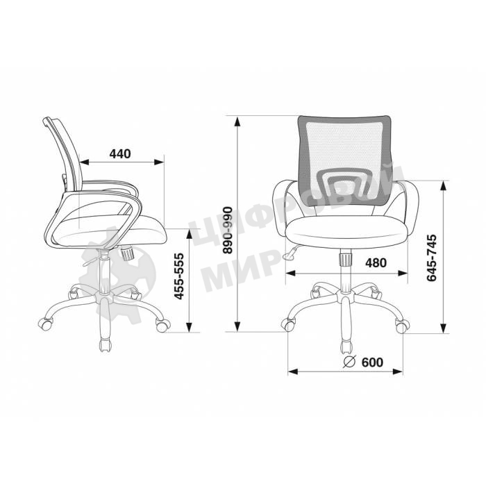 Кресло компьютерное Бюрократ CH-695N/SL/BL/TW-11 спинка сетка синий TW-05, сиденье черный TW-11, крестовина хром