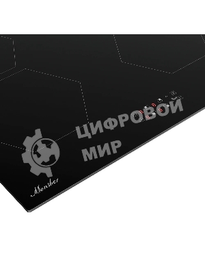 Варочная панель Monsher MHI 6101, индукция, High-Tech, 59 см, 9 уровней мощности, блокировка управления, автоматическое отключение, таймер, Booster, сенсорное управление, черный