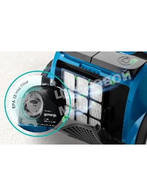 Пылесос Gorenje VC1902G2AHGR синий, 250/1900 Вт, уборка сухая, пылесборник контейнер 2,2 л