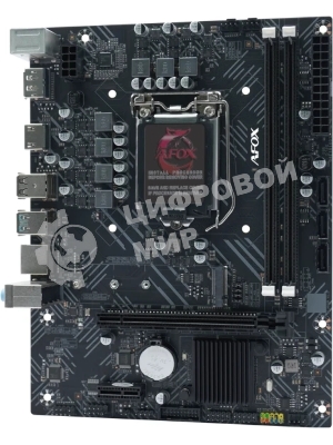 Материнская плата AFOX IH510D4-MA-V4, LGA 1200, Intel H510, 2xDDR4, 3xSATA, 1xM.2, 1xPCIe 3.0 x16, 1xPCIe 3.0 x1, 1xHDMI, 1xDP, 1x1Gb LAN, 2xUSB-A 5Gbps, 2xUSB-A 2.0, 3x3.5 мм, 5.1, mATX