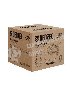 Компрессор Denzel DLS750/6 безмасляный малошумный 750 Вт, 140 л/мин,ресивер 6 л