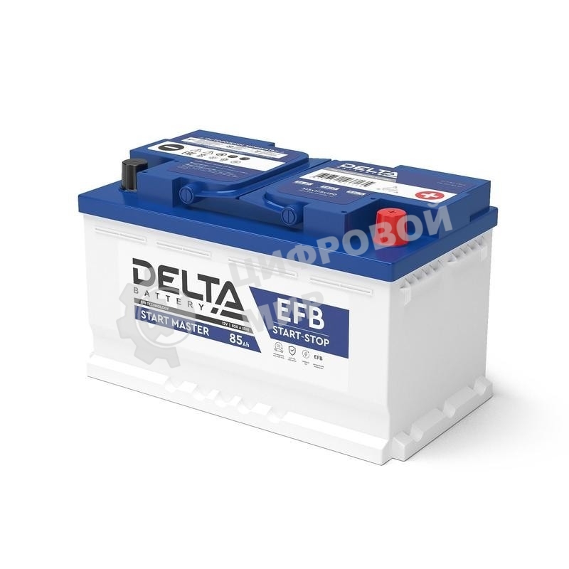 Аккумулятор Delta START MASTER EFB 1285 85Ah 12В, емкость 85А·ч,ток 820, ДхШхВ: 315x175x190мм, L4, Полярность: Обратная