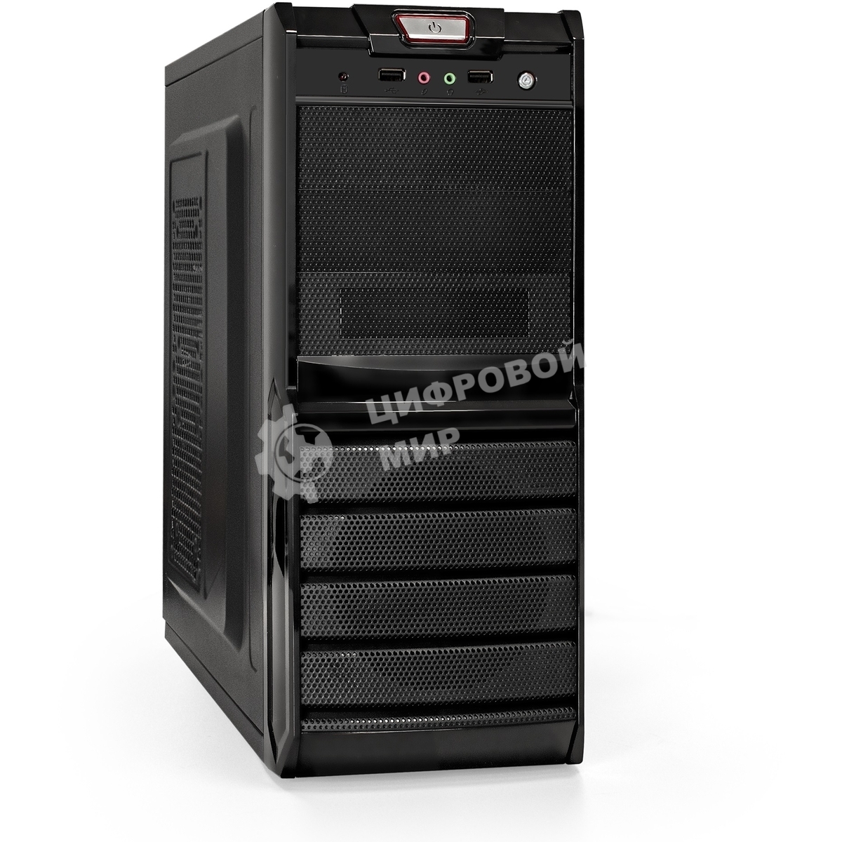 Компьютерный корпус Miditower ExeGate XP-329S-UNS400 (ATX, БП UNS400 с вент. 12см, 2*USB, аудио, черный)
