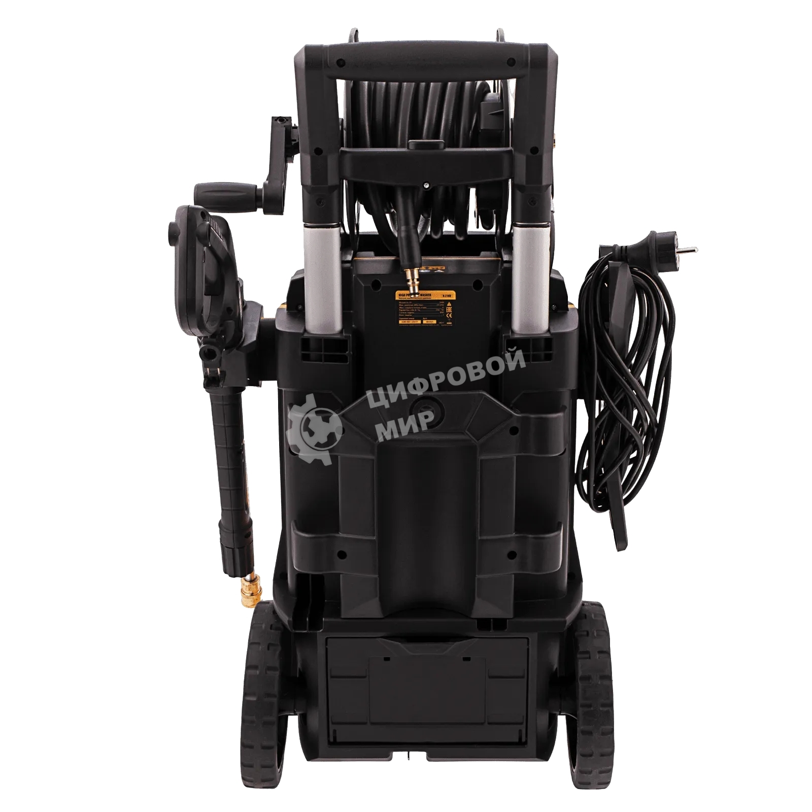 Моечная машина высокого давления Denzel R-210iD, 2600 Вт, 210 бар, 8,0 л/мин, асинх. двиг., бараб.