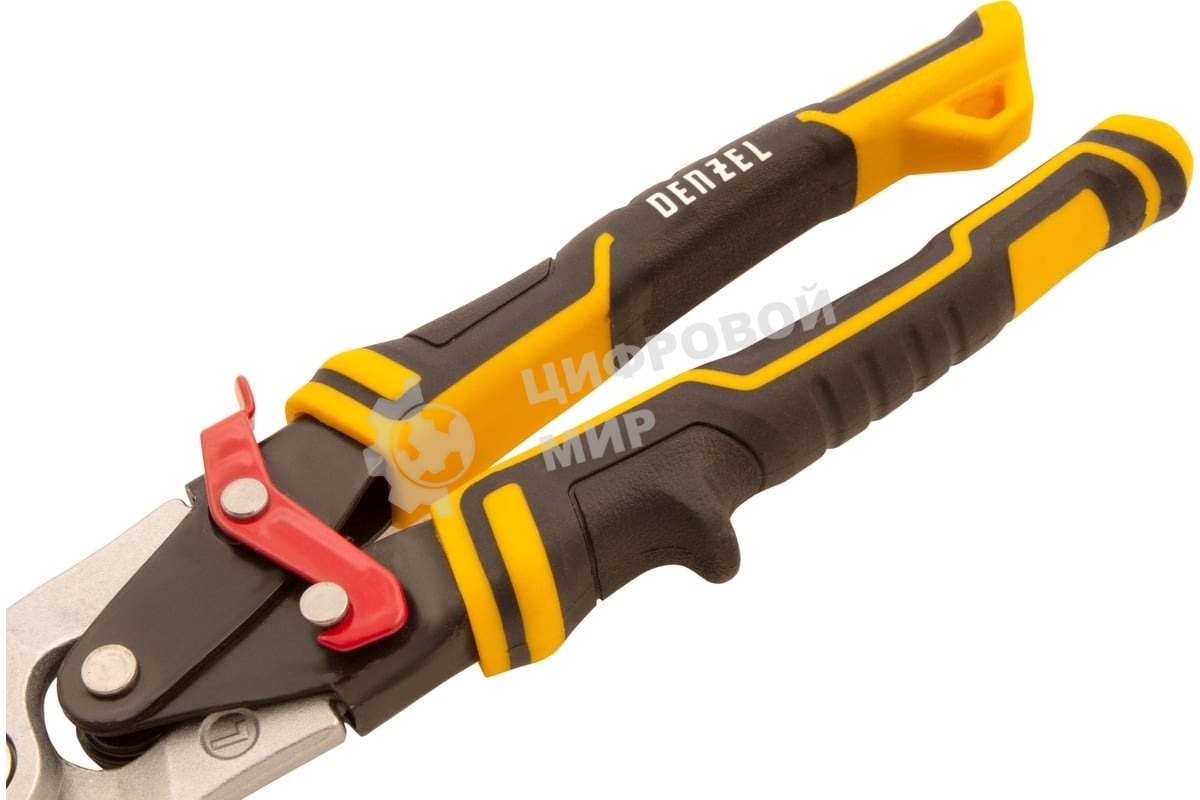 Ножницы по металлу Denzel 270 мм, прямой и левый рез,сталь-СrMo, трехкомп.рук-ки
